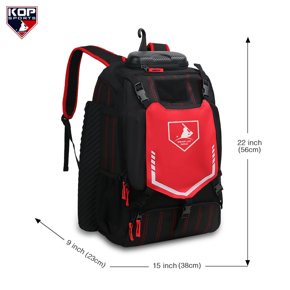 Black Red Baseball Bat Backpack