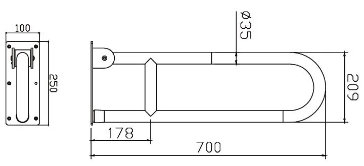 304 Edelstahl Harz U-Form antibakterielle Sicherheit Handläufe Grab Bar