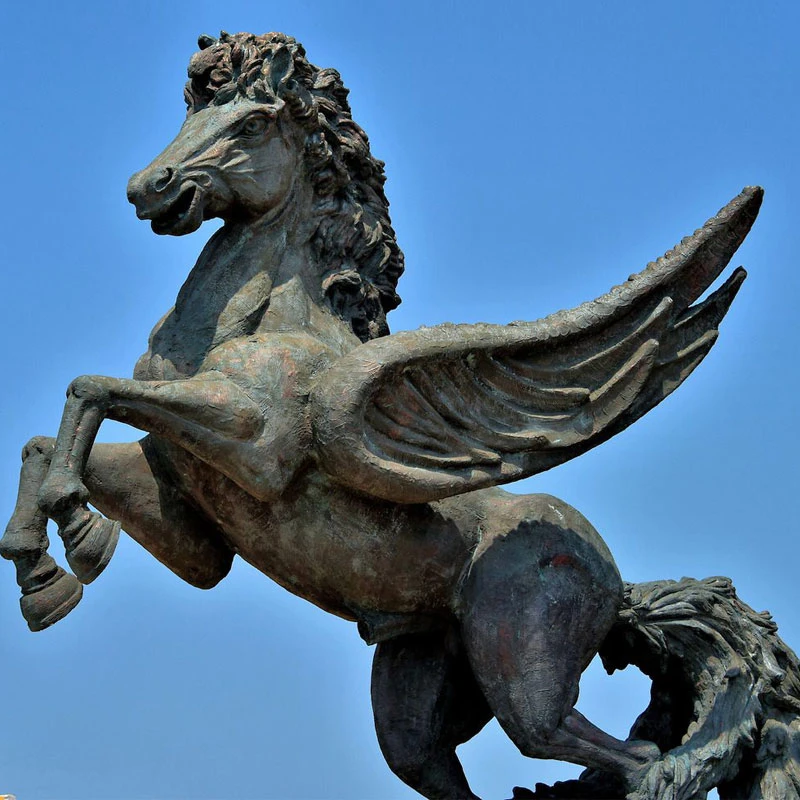 Personalizar famoso caballo alado Pegaso estatua de bronce para la decoración exterior