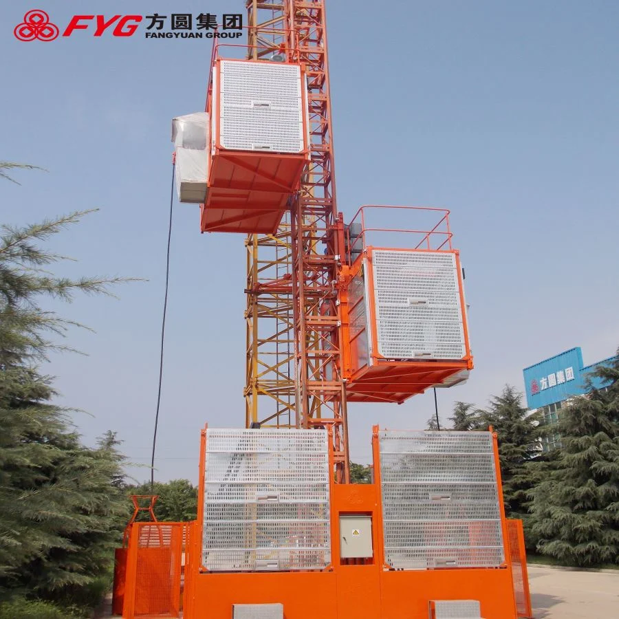 Sc200 Double Caged Construction Hoist Lift for Building Construction Platform