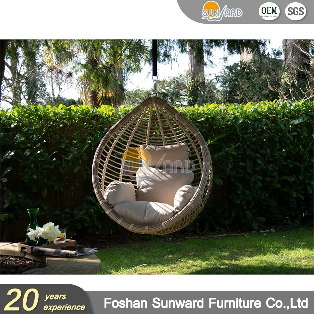 Outdoor Furniture Aluminum PE Rattan Wicker Hanging Swing Hammock Hanging Chair