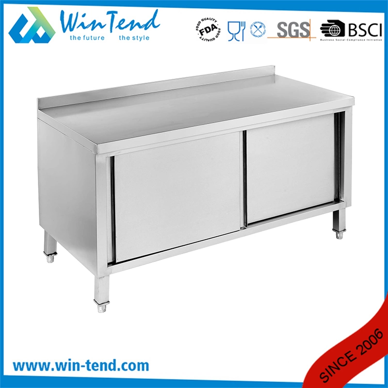 Adjustable Height Stainless Steel Working Table Cabinet for Kitchen