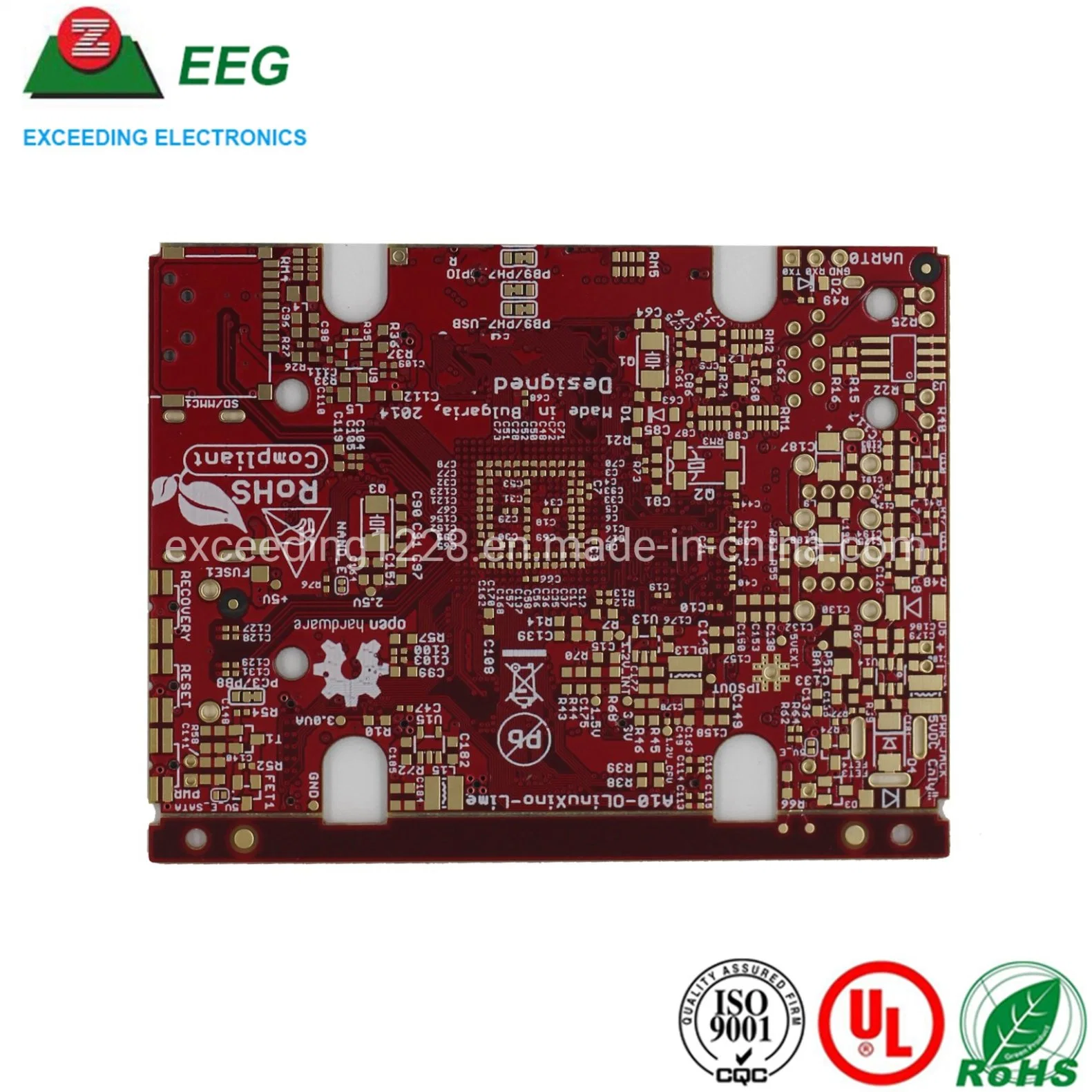 8 capas placa madre PCB Fabricante con alta calidad rojo Máscara de soldadura