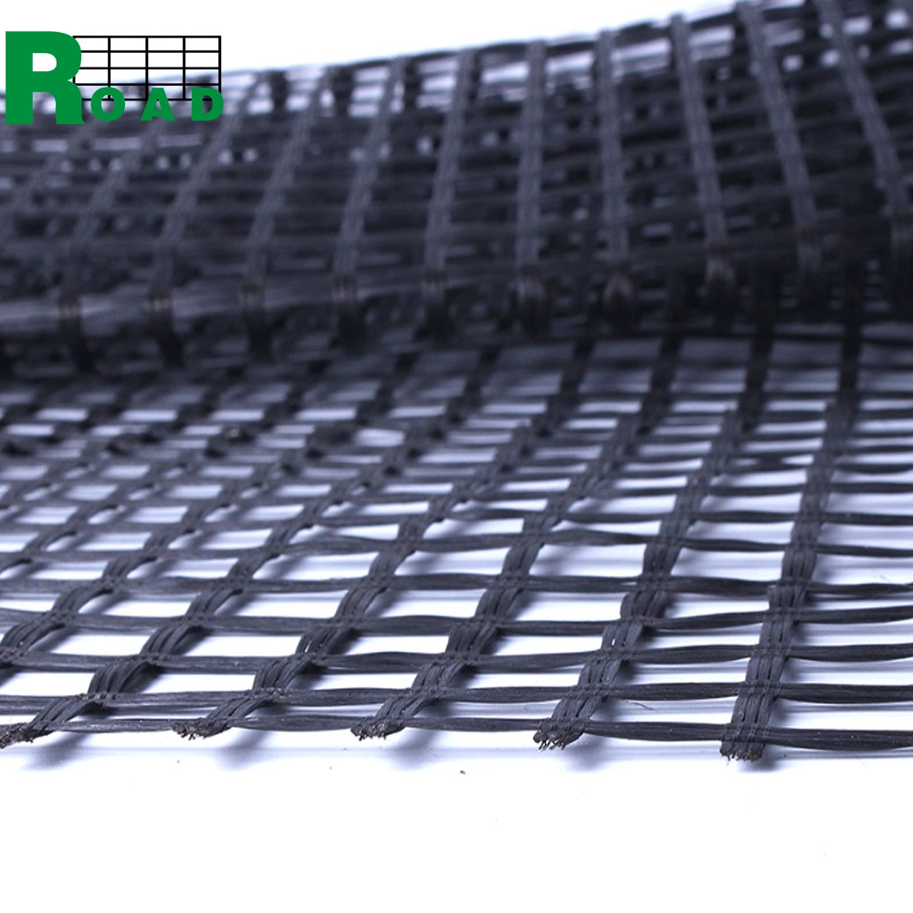 Biaxial poliéster Geogrid personalizado PVC de alta resistência gradeamento de fibra de vidro com bidirecional Urdidura tricotada Geogrid preço