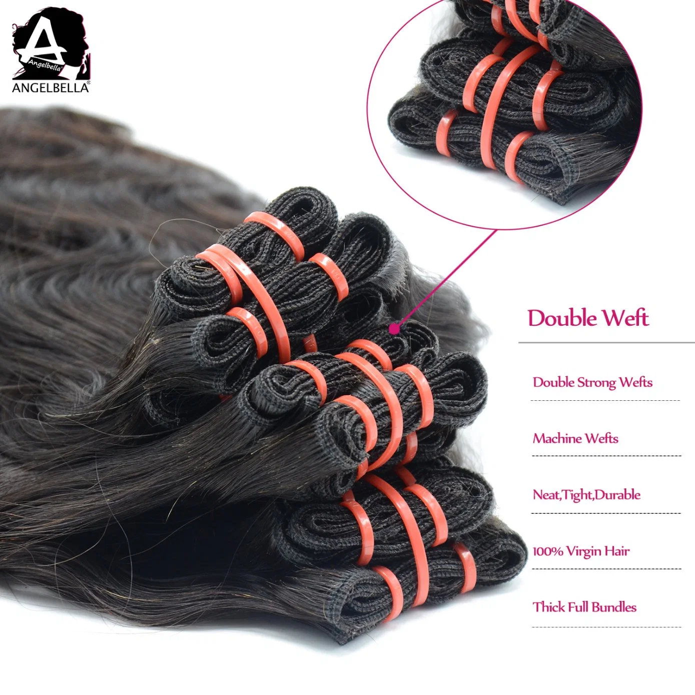 Angelbella New Arrived Hair Pieces Super Double Drawn Loose Wave Funmi/Body Wave Remy Hair