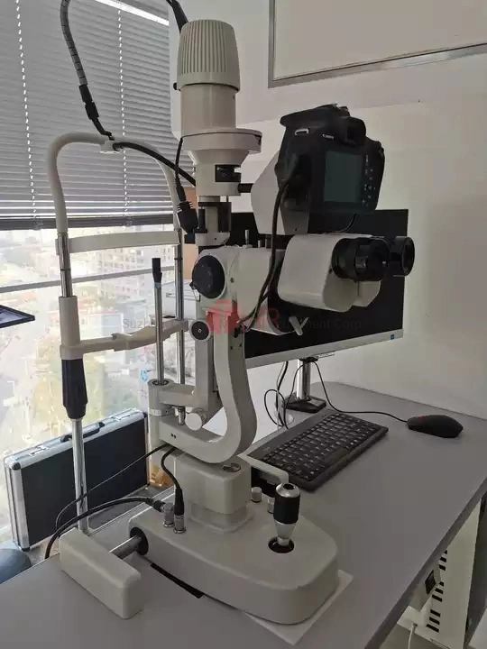 Proveedor de Equipos de oftalmología del Hospital de microscopio digital equipo oftalmológico con lámpara de hendidura con cámara HD