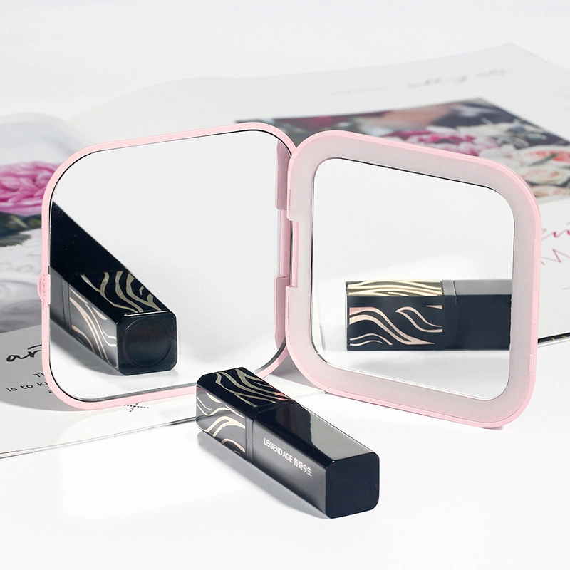 Factory Customized Logo Folding Square Makeup Mirror Compact Pocket Small Mirror