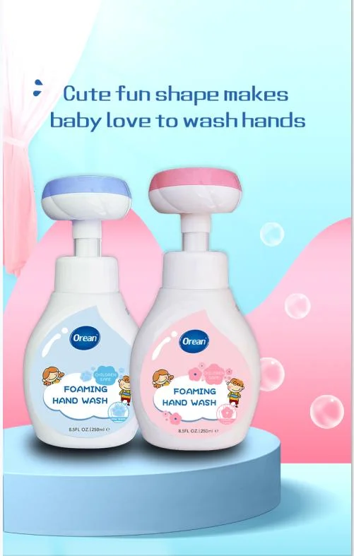 Hot Sale Foam Antibacterial Hand Wash Liquid Soap with Pump Cat and Flower Shape