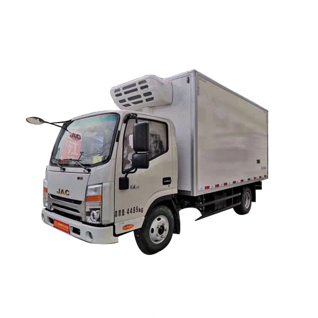 R404A Vaccine Medical Waste Frozen Meat Vegetable Seafood Cargo Split Copper Tube Evaporator Engine Power Front Mounted Refrigerator Truck Cooling System