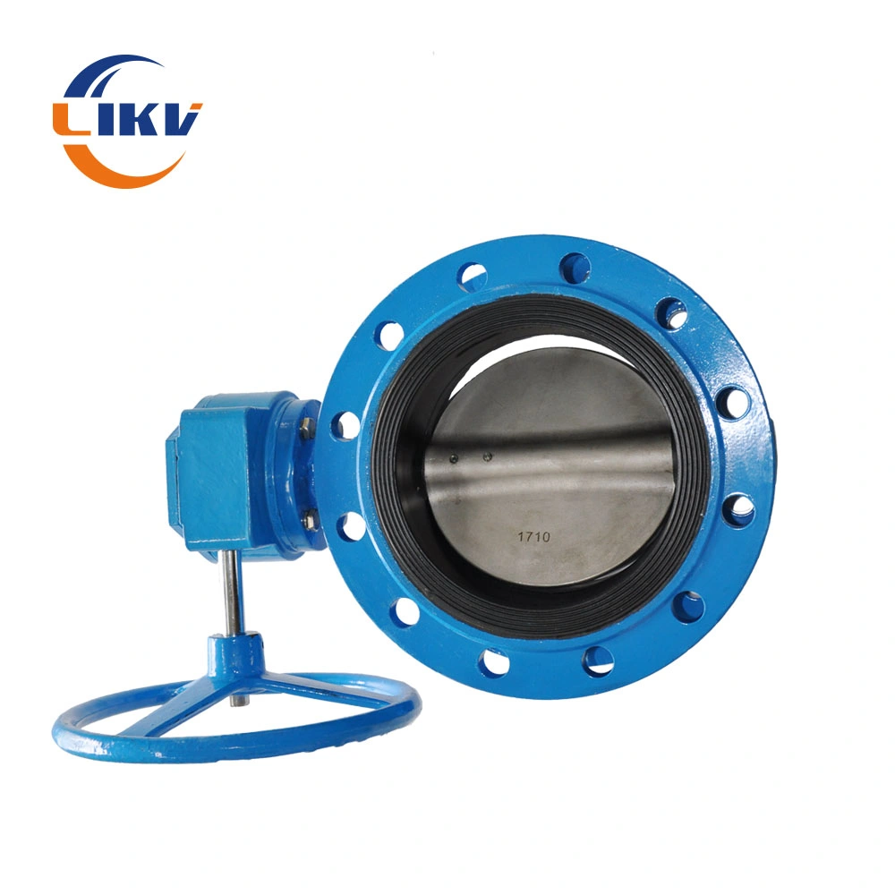 Likv DN200 Pn16 Ductile Cast Iron Di Hand Operated Double Flanged Butterfly Valve