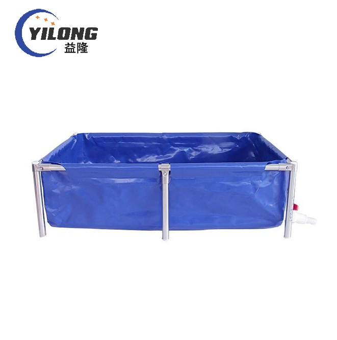 Fish Breeding Customized Steel Frame PVC Reinforced Tarpaulin Portable Rectangle Rectangular Water Tank 500 Liter