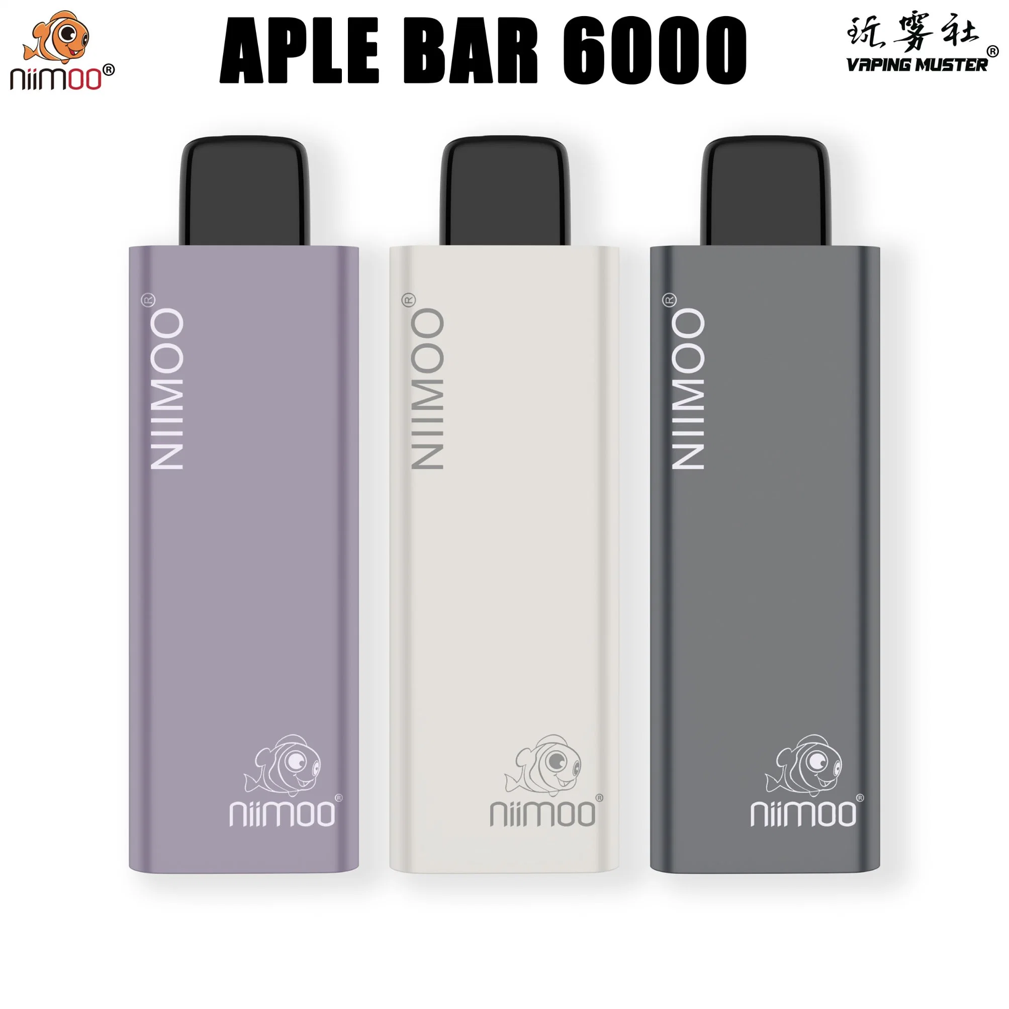 Wholesale/Supplier Price Rechargeable Vape Niimoo Aple Bar 6000 Puff Best Price Mesh Coil Mini Vape Pod