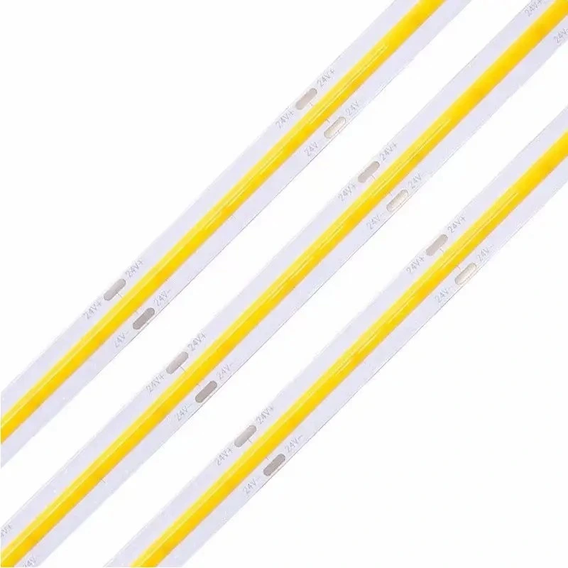 CCT COB LED-Streifen dimmbarer 24V 12V COB LED-Streifen RA90 608 3000K 6500K Dual Temp Dual White Dotless DC24V 12V CCT Flexible COB LED-Streifenleuchte