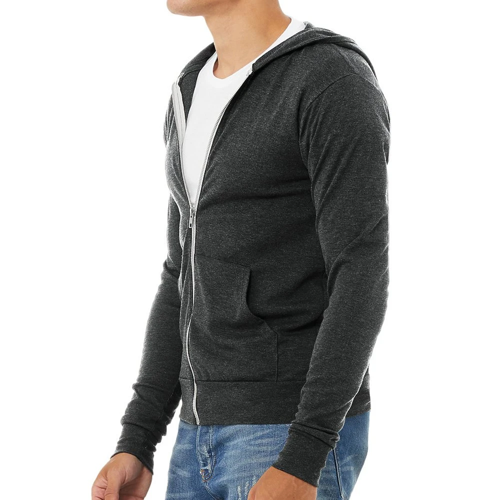 Whollae Zip up Terry Hoodies Hombre Deportes correr fuera de la sudadera con capucha