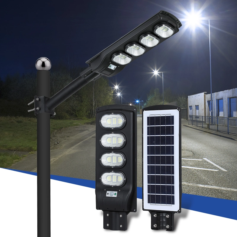 Prix de gros imbattable 50W 100W 200W 250W 300W Lumière de jardin extérieure avec détecteur de mouvement, intégrée au mur LED Tout en Un Lampe Solaire de Rue.