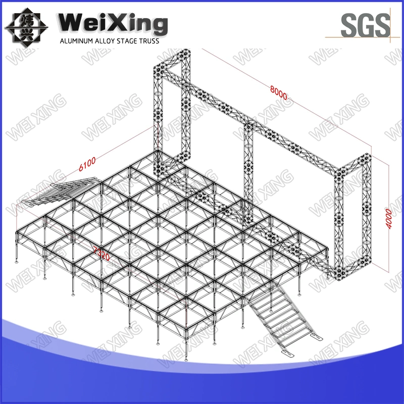 8mx4m, 200x200mm Heißer Verkauf DJ Bühne Hochzeit Hintergrund Ausstellung Truss / Aluminium Ausstellung Werbung Truss