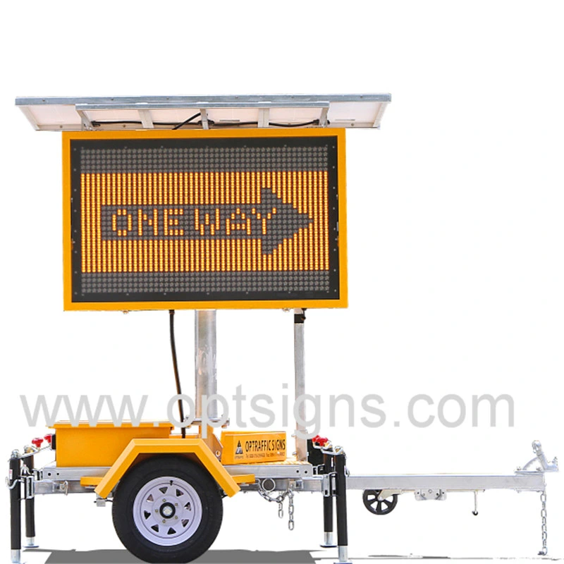 19m Voiture Solar Panel Traffic Variable Message Sign Trailer Mounted LED Color Vms Display Board