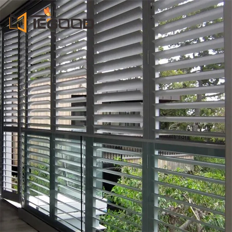 Motorized Control Glass Louver Horizontal Modern Aluminum Profile Jalousie Windows Manual or Electric Shutters System