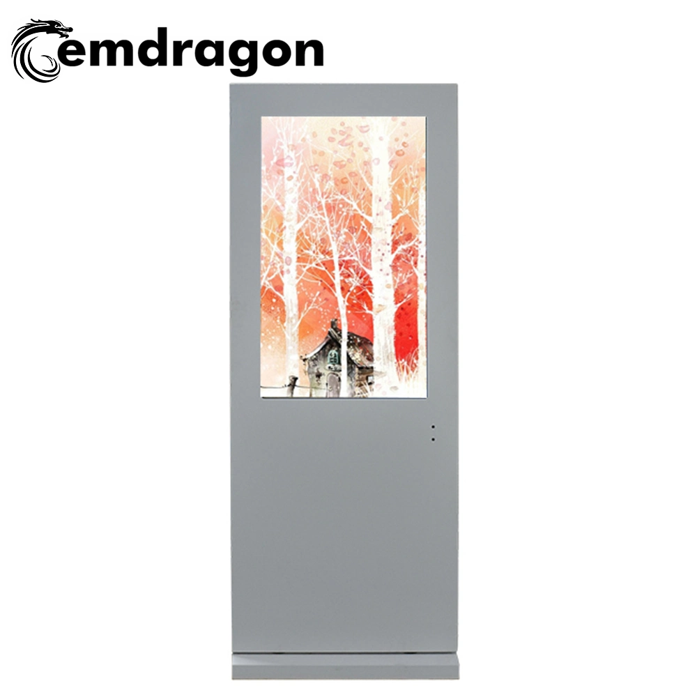 Advertising Media TV 43 Inch Air-Cooled Vertical Screen Floor Outdoor Advertising Machine LED Digital Signage Advertising Equipment LCD Video Wall
