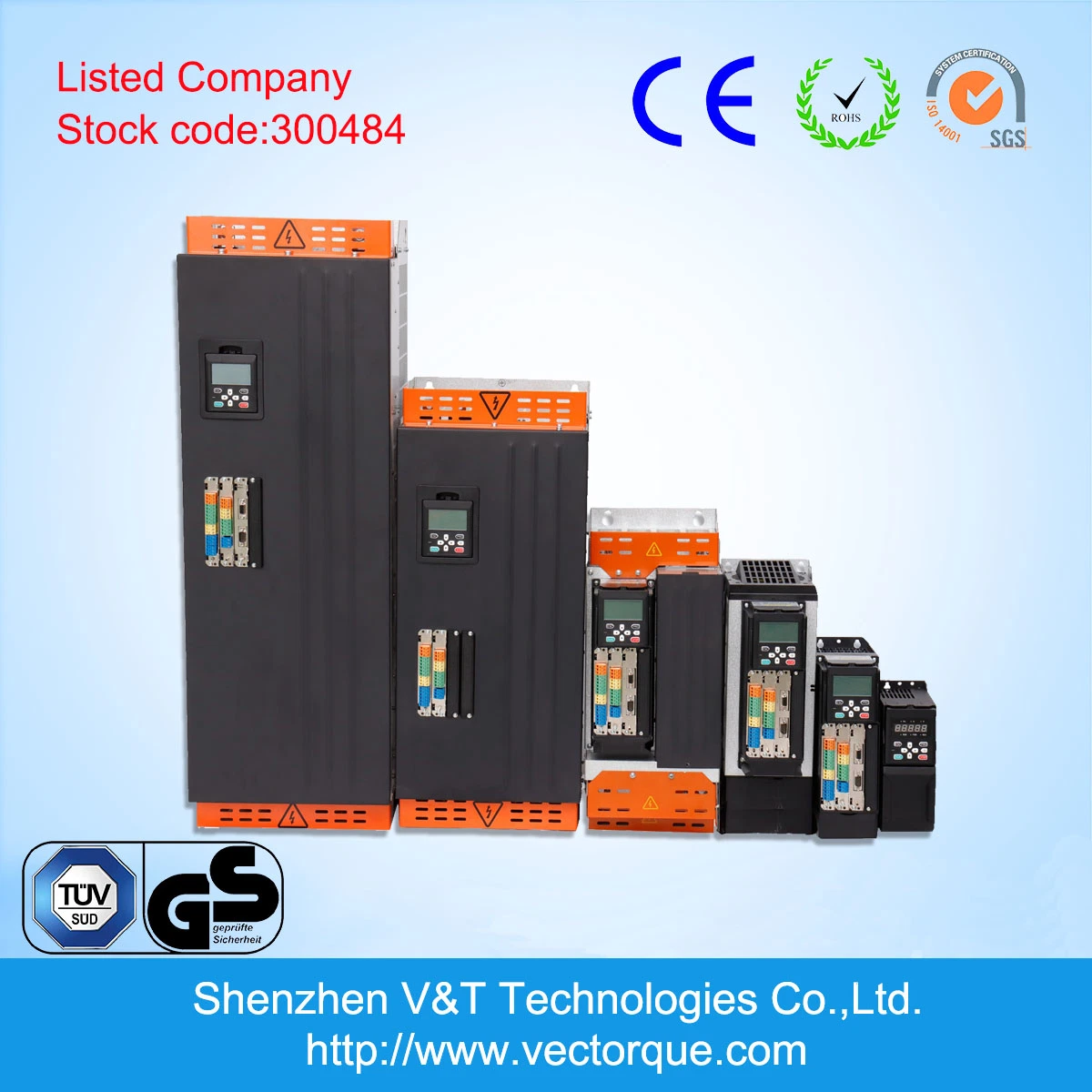 Vts100 132kw V/F El control de par vectorial con realimentación del encoder VFD