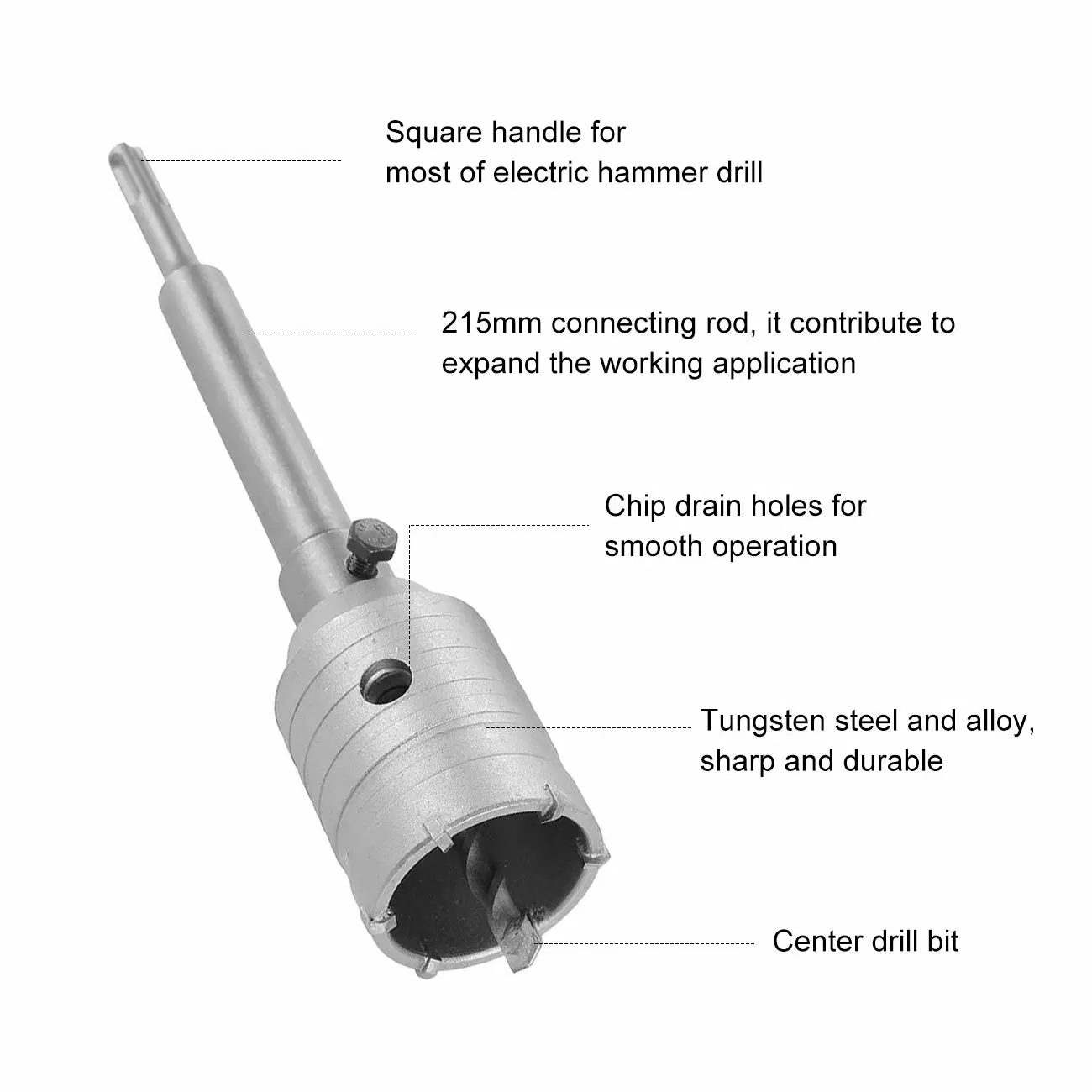 65mm 50mm 30mm SDS Plus Schaftbohrlochsäge aus Hartmetall Cutter Beton Zement Stein Wand Bohrer Kit