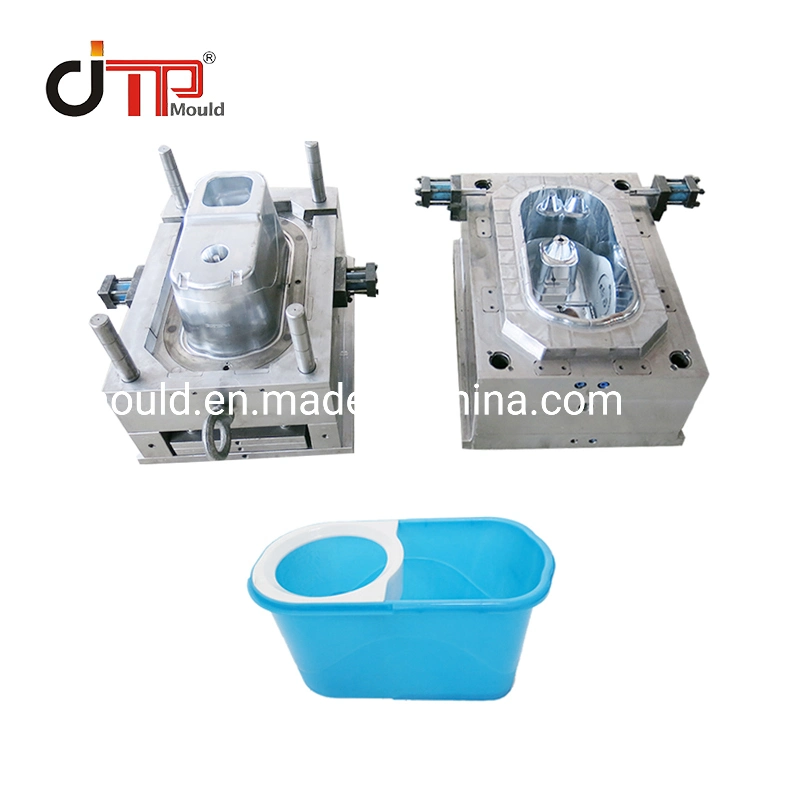 Plastic Injection Mop Bucket Mold in Blue and White Color