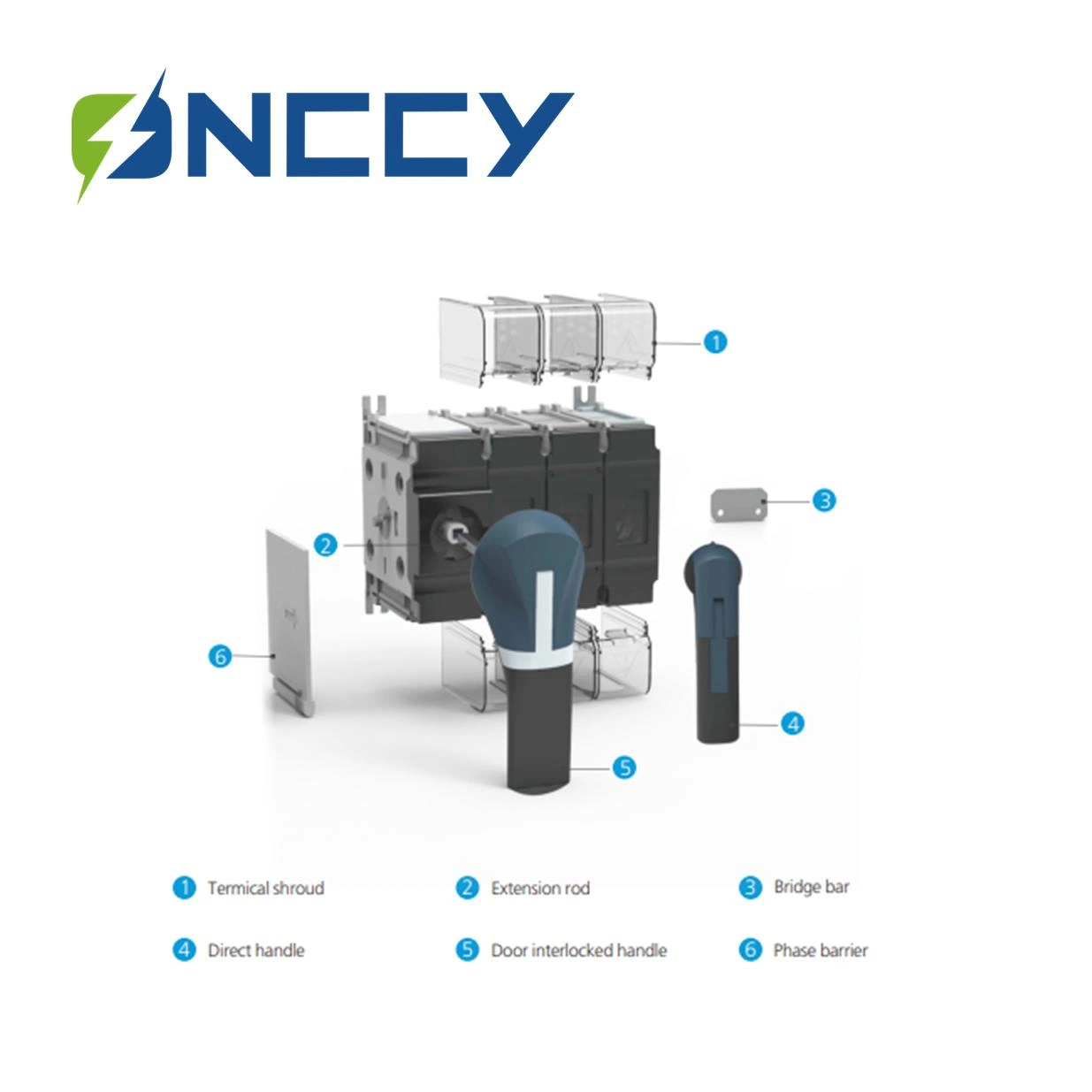 Manual Transfer DC Disconnector for Solar PV Array 1500V 400A 630A 800A 4p Load Breaker Switch