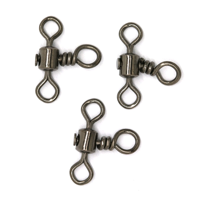 3 Way Barrel Cross Swivel with Solid Ring Brass Fishing Hook Line Connector Accessories