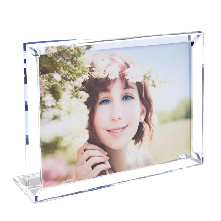 LED Digital Keychain Crystal Perspex Acrylic Picture Photo Frame
