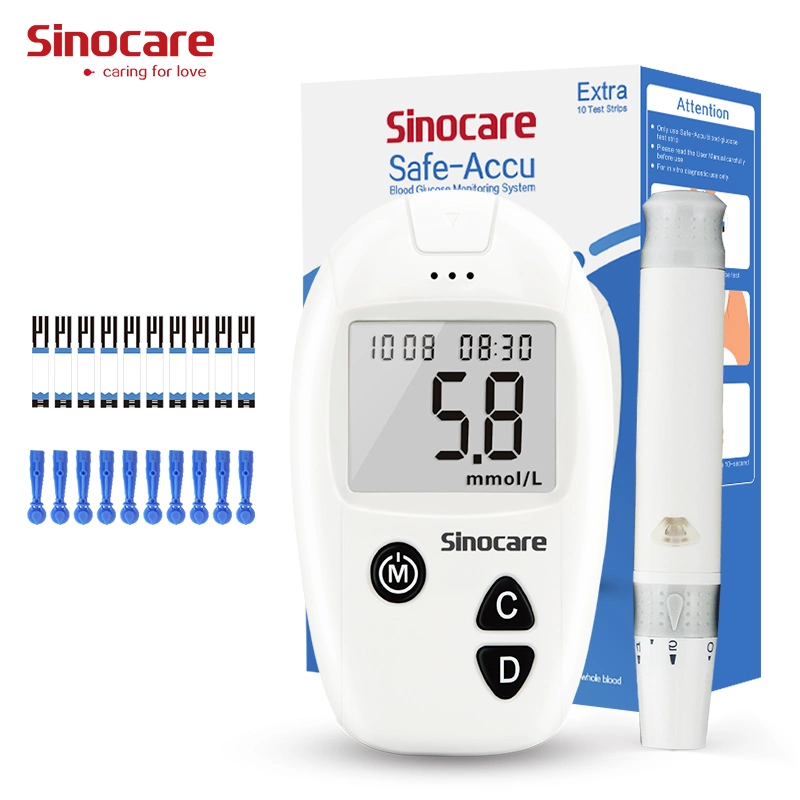 Sinocare Blood Glucose Meter Fully Automatic Blood Glucometer Diabetes Blood Glucose Meter Medical Blood Sugar Meter Diabetes