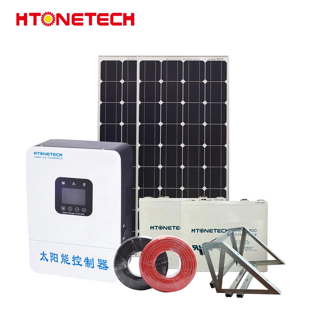 مجموعة الأدوات الكاملة من مجموعة الأدوات الكاملة من شركة Htonetech 5kv من الشبكة الشمسية في الصين نظام الطاقة الشمسية بقدرة 8كم مكونًا من 5 كم مع طاحونة رياح