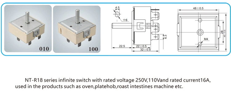 Le commutateur de commande infini/commutateur de chauffage permet un contrôle infini / commutateur de chauffage pour charges non inductives jusqu'à 15 A. Sur 120 ou 240 V-AC