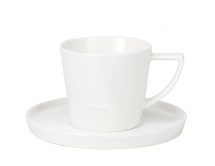 Spot Ceramic Coffee Cup Saucer Set Latte Cup Afternoon Tea Cup Pure White Porcelain Cup