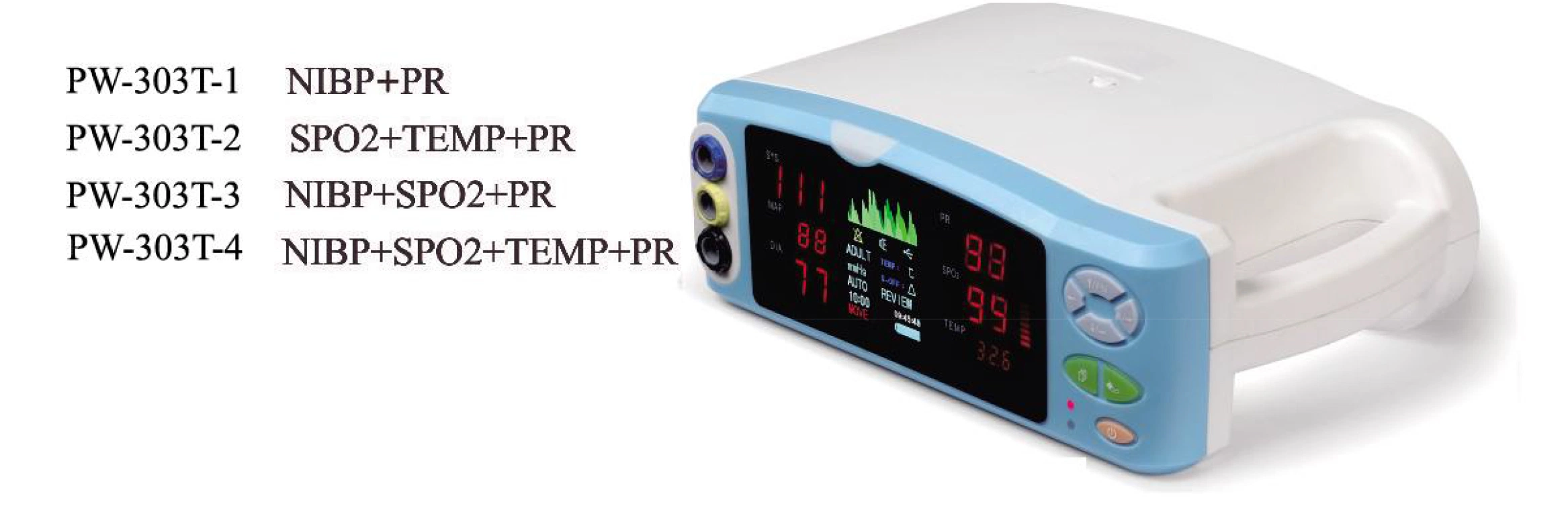 Monitor de paciente portátil, monitor de signos vitales (PW-303T-2)