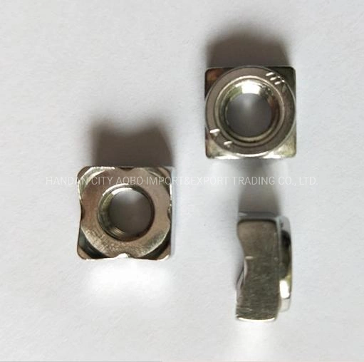 China Suppliers Custom Plated Square Threaded Welding Nut Carbon Steel Fixing Auto Spot Weld Nuts