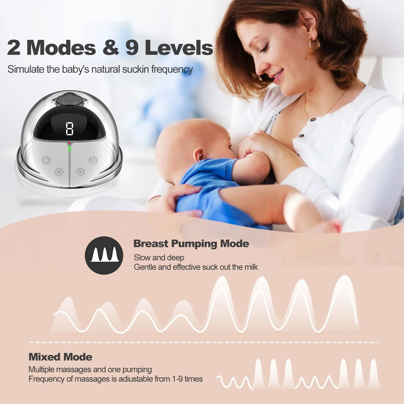 CE Approved Electric Wearable Breast Pump Hands-Free Breast Feeding Pump