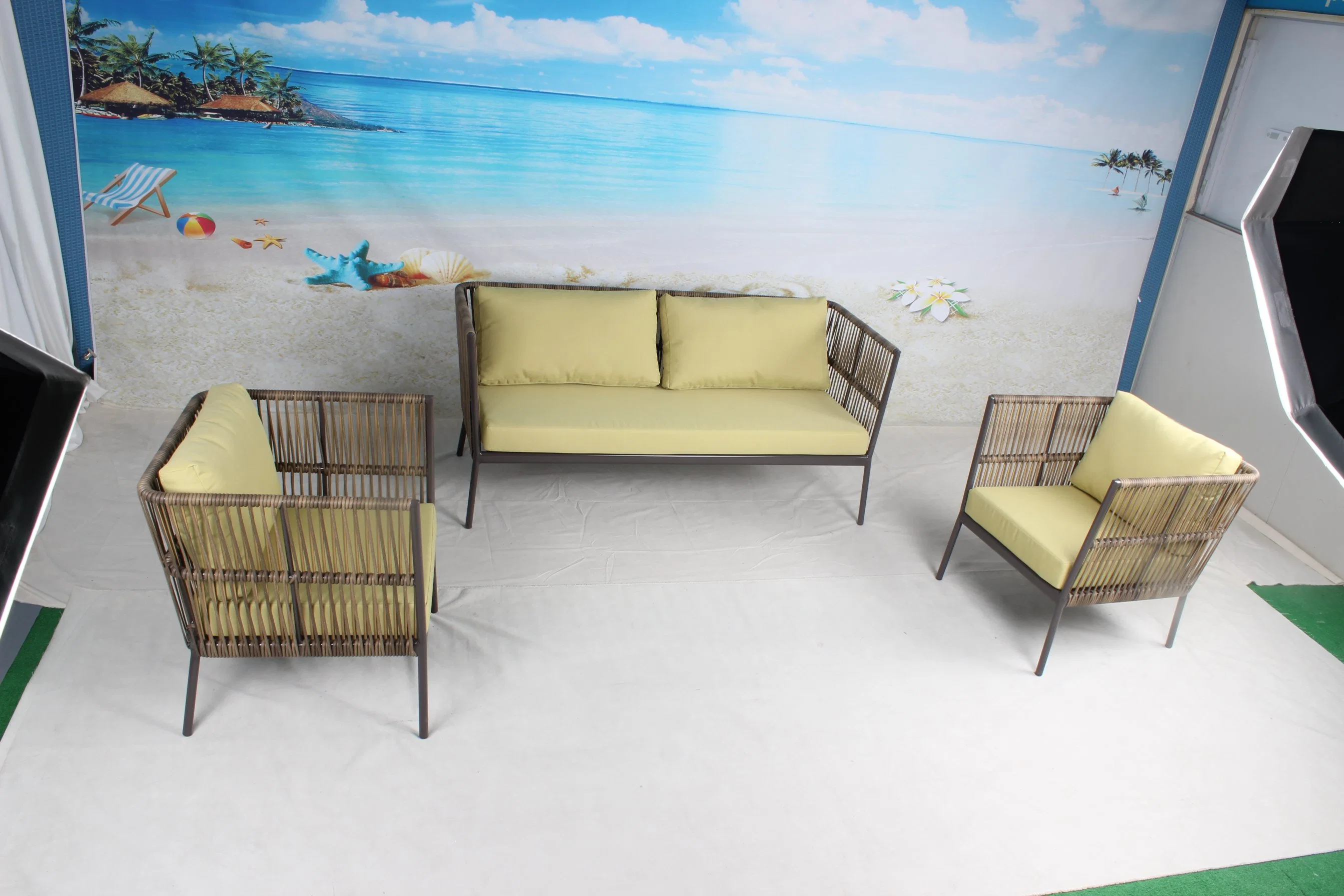 Soft Cushion Garden Sofa for Hotel Resort Villa Half Round Rattan Sofa