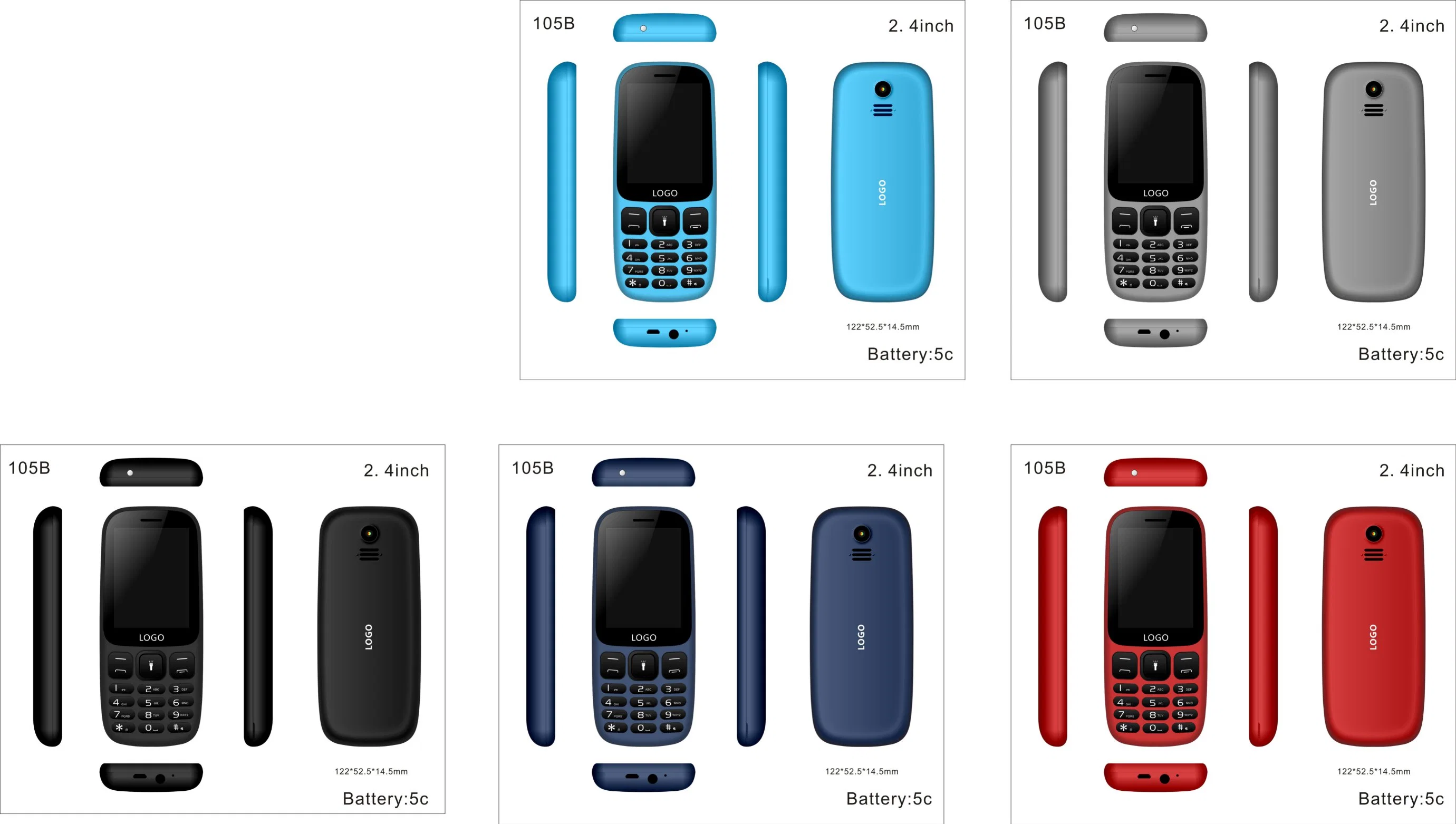 Hot Selling China Mobile Phone Low Price Cell Phones for Old Man for 105