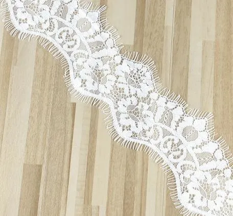 K2002 Wholesale 6.5cm New Nylon Eyelash Lace Small Side Women's Wedding Dress Lace Underwear Decoration DIY Lace