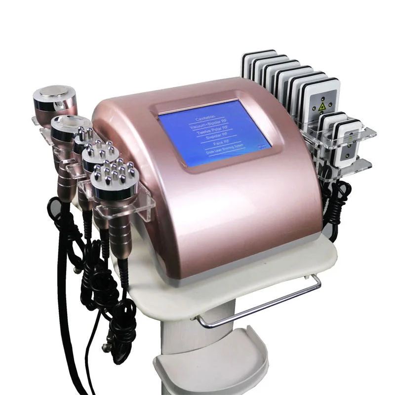 Système de cavitation à vide 40K perte de graisse corporelle ultrasonique 6 pouces 1 machine d'amincissement laser Lipo à fréquence radio et RF professionnelle