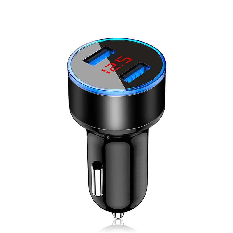 Digital Dual Display LED de puerto USB Adaptador de teléfono del encendedor de cigarrillos