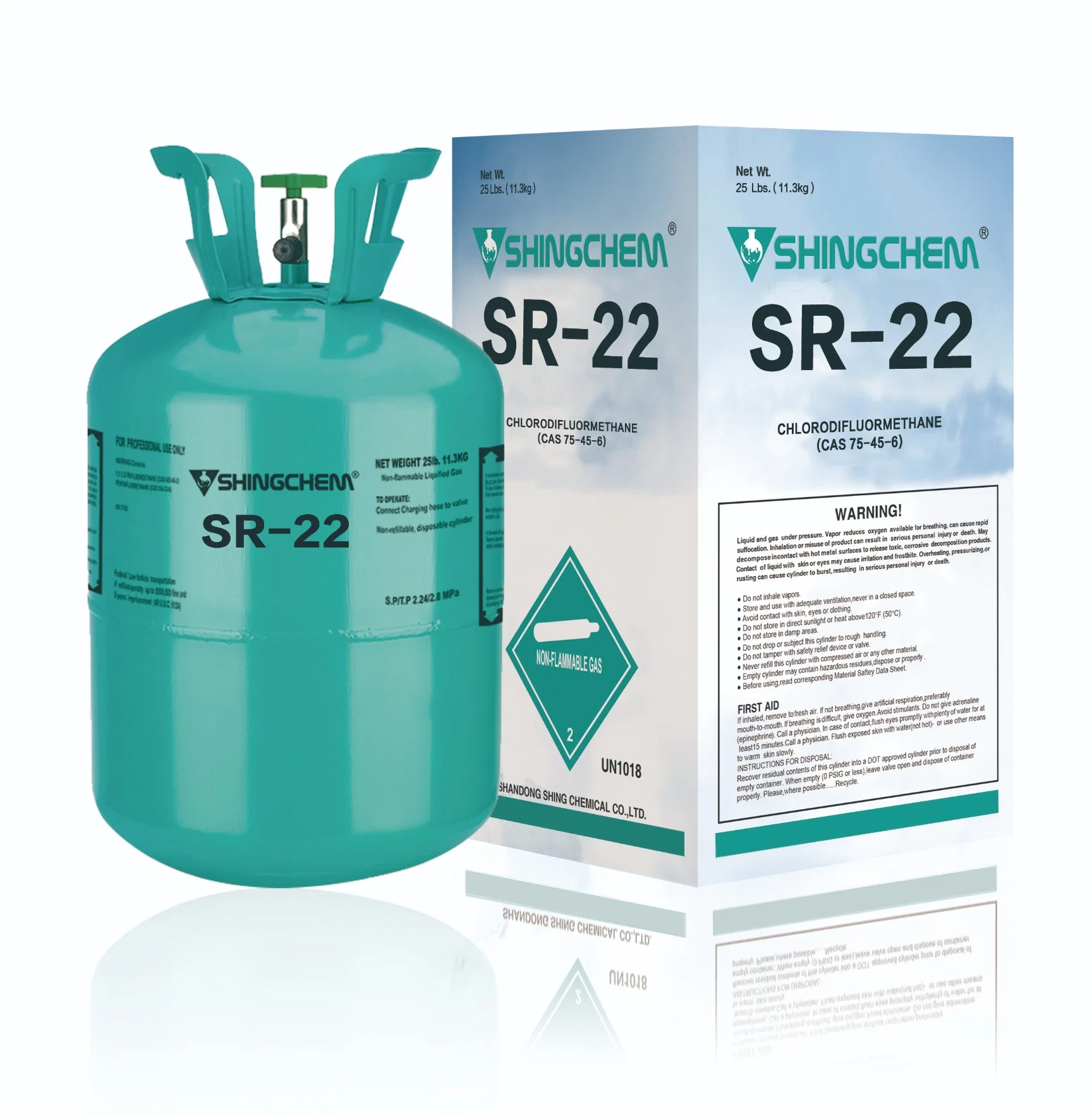 Venda a quente refrigerante gás verde R134R410 R22 do gás do cilindro de ar condicionado bom preço R22