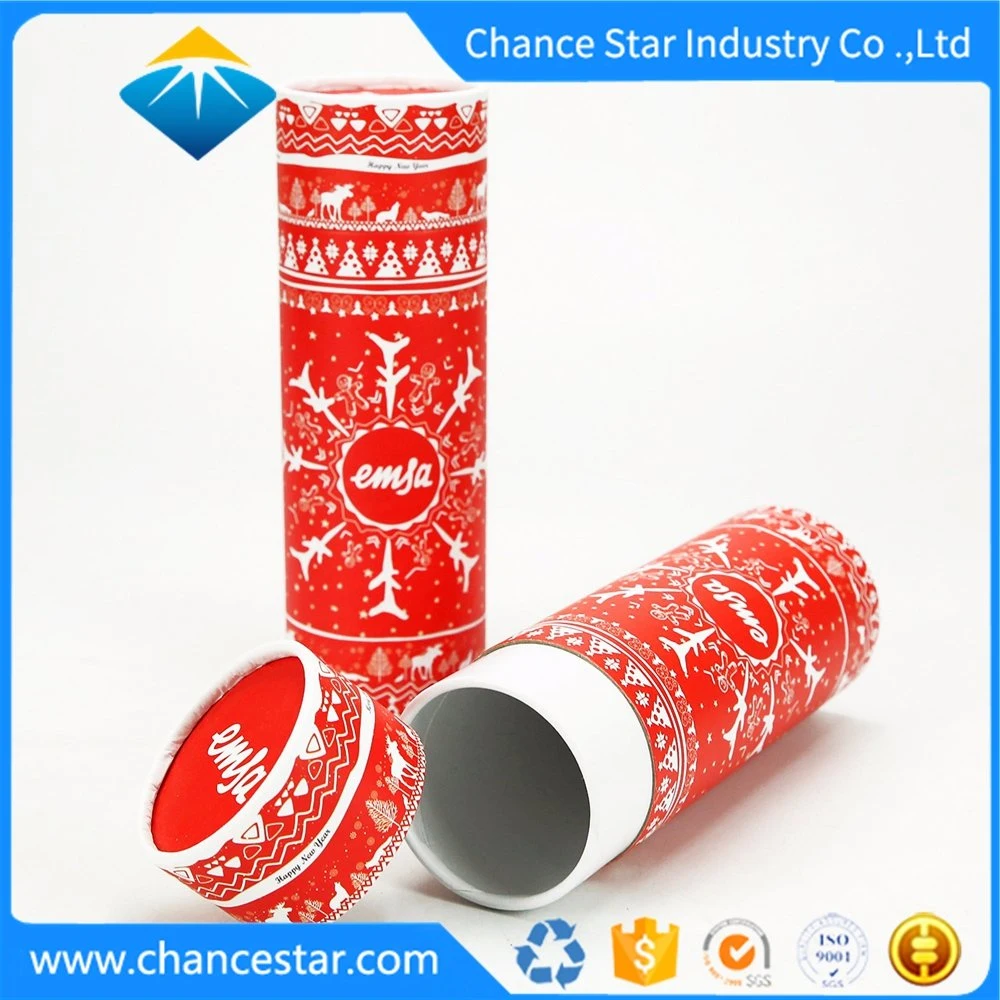 Custom Christmas Gift Wrapping Paper Wine Packing Tube Box