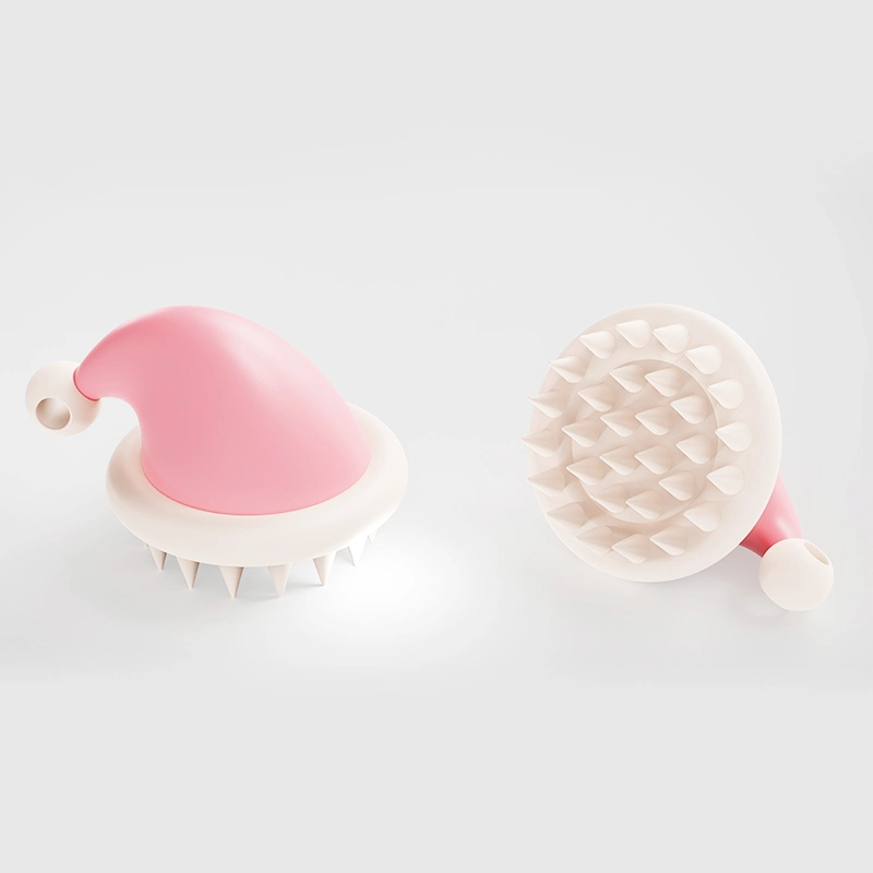 Vente directe d'usine de nouveaux outils de beauté pour le lavage des cheveux avec brosse en silicone manuelle créative Bonnet de Noël en silicone