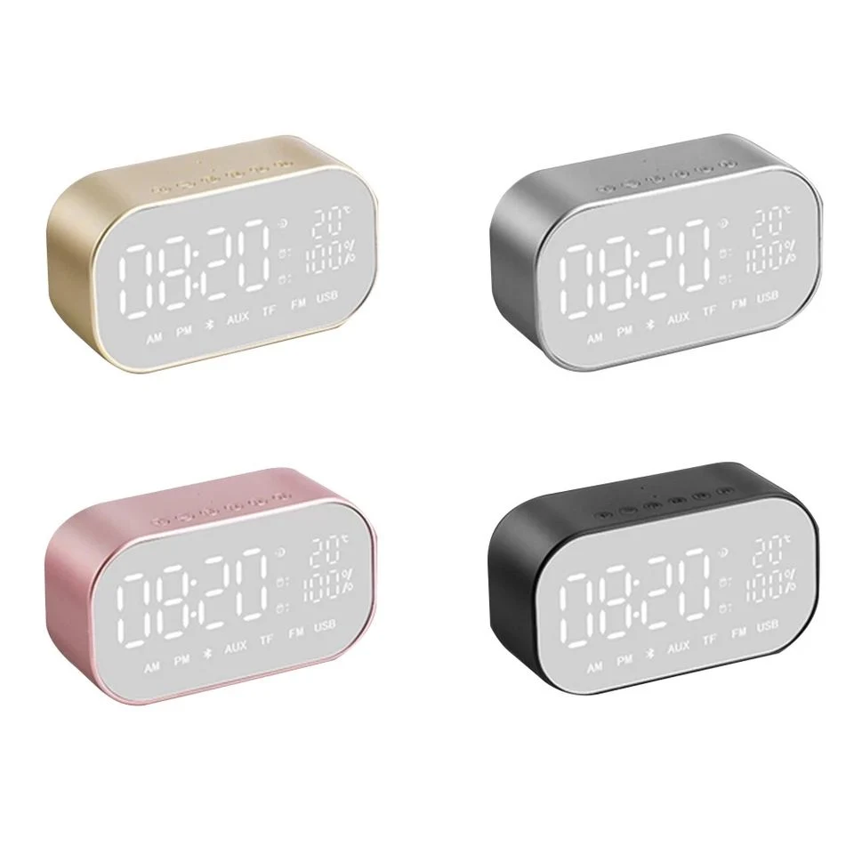 Mini Bluetooth Wireless Speaker with TF Card Audio MP3 Player Alarm Clock