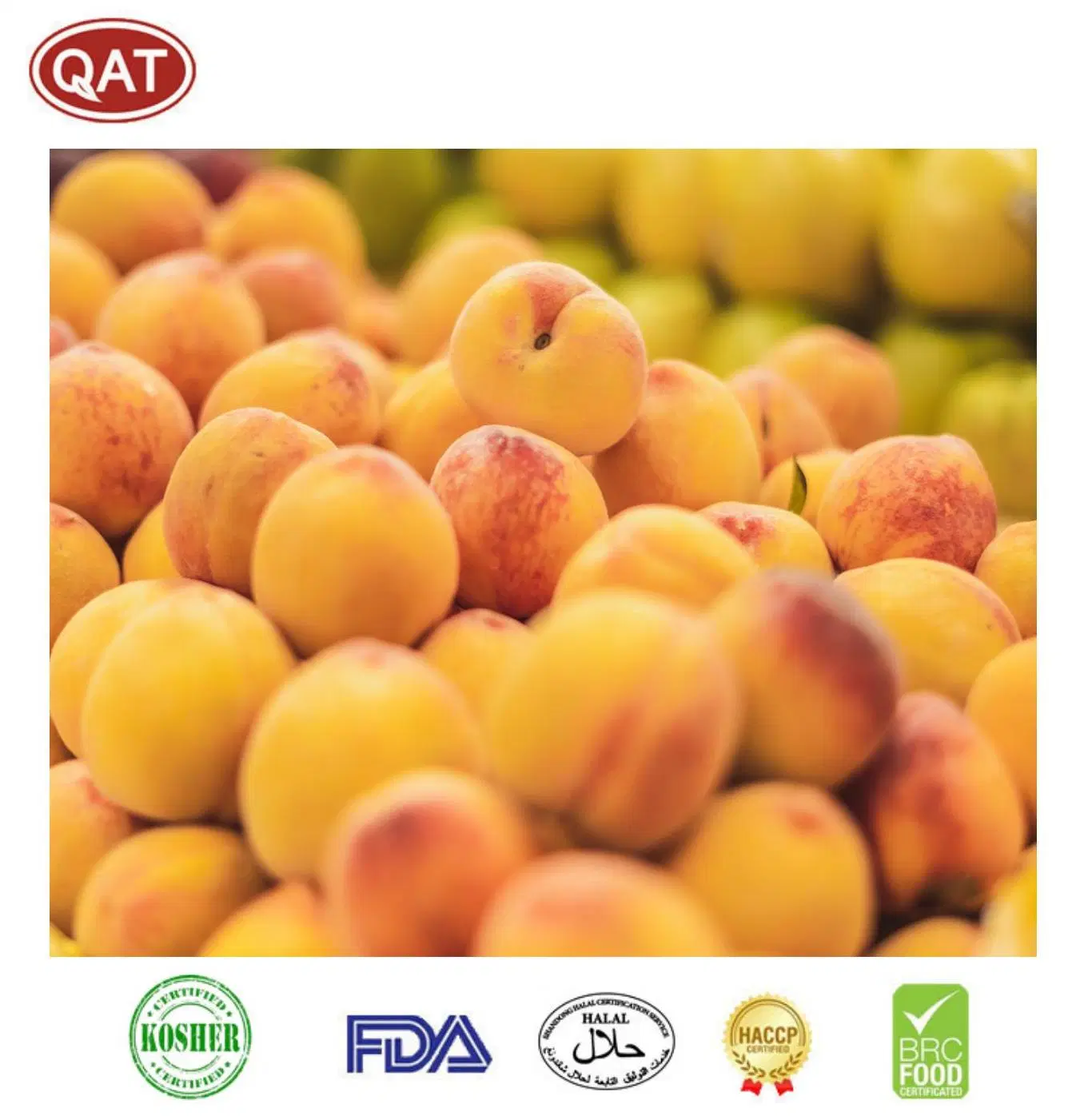 100% naturel biologique IQF fruits surgelés jaune Peach Halve pour Exportation