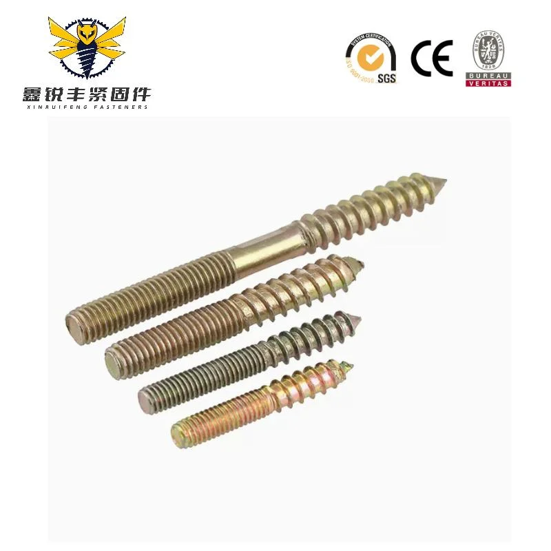 Carbon Steel Thread Double Head Hanger Bolt Dowel Screw Double Sided Screw Double Ended Stud for Wood