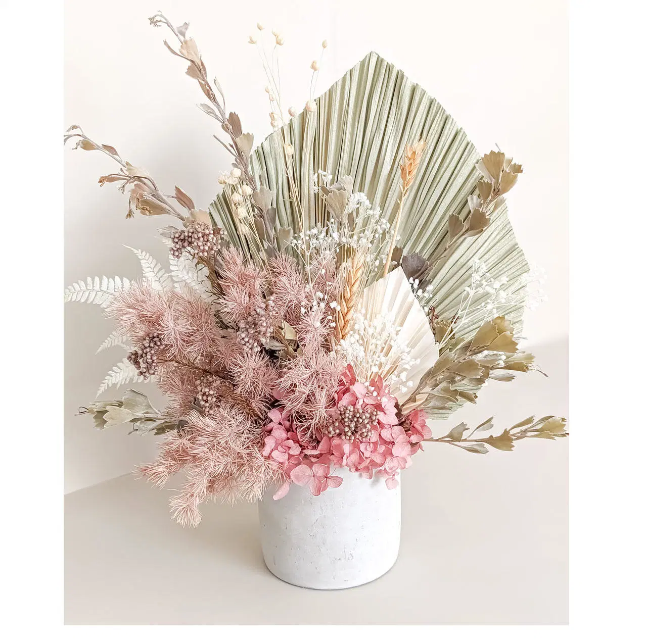 Dried Palm Leave Arrangement Palm Hand Fan Dried Flowers Preserved Natural Palm Leaves Fans