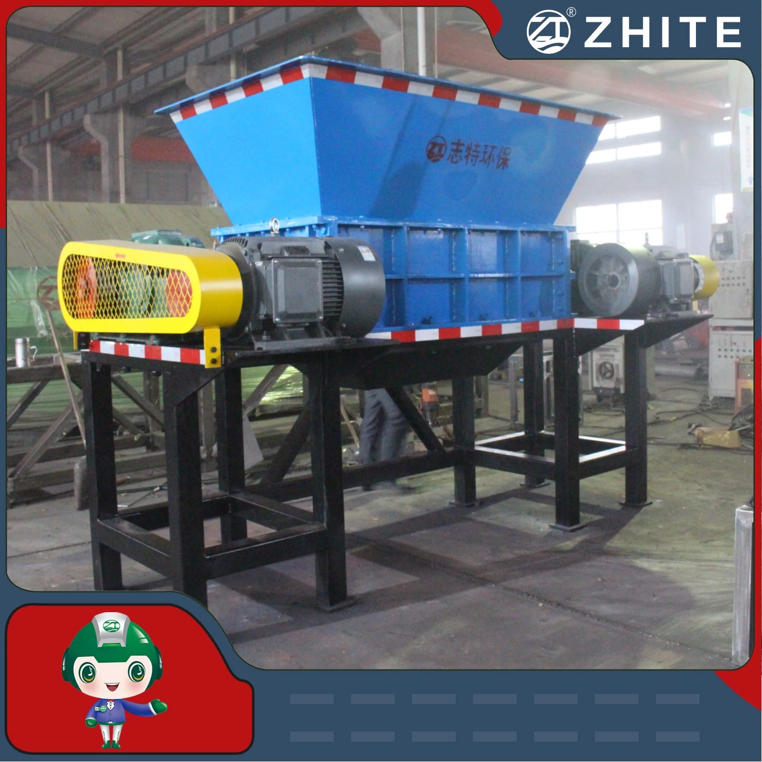 Strong Industrial Large Scrap Metal Plastic Shredder Tyre Wood Pallet Crusher