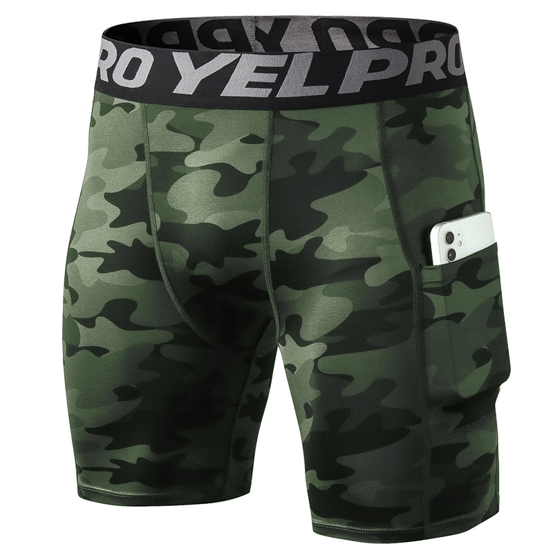 Mens Jogger Camouflage Print Sexy Sweat Pants Short Men Lose Weight Compression Shorts